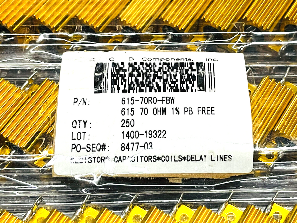 RCD Components 615-70R0-FBW Through Hole Resistor 70 ohm, 550V Pack of 250