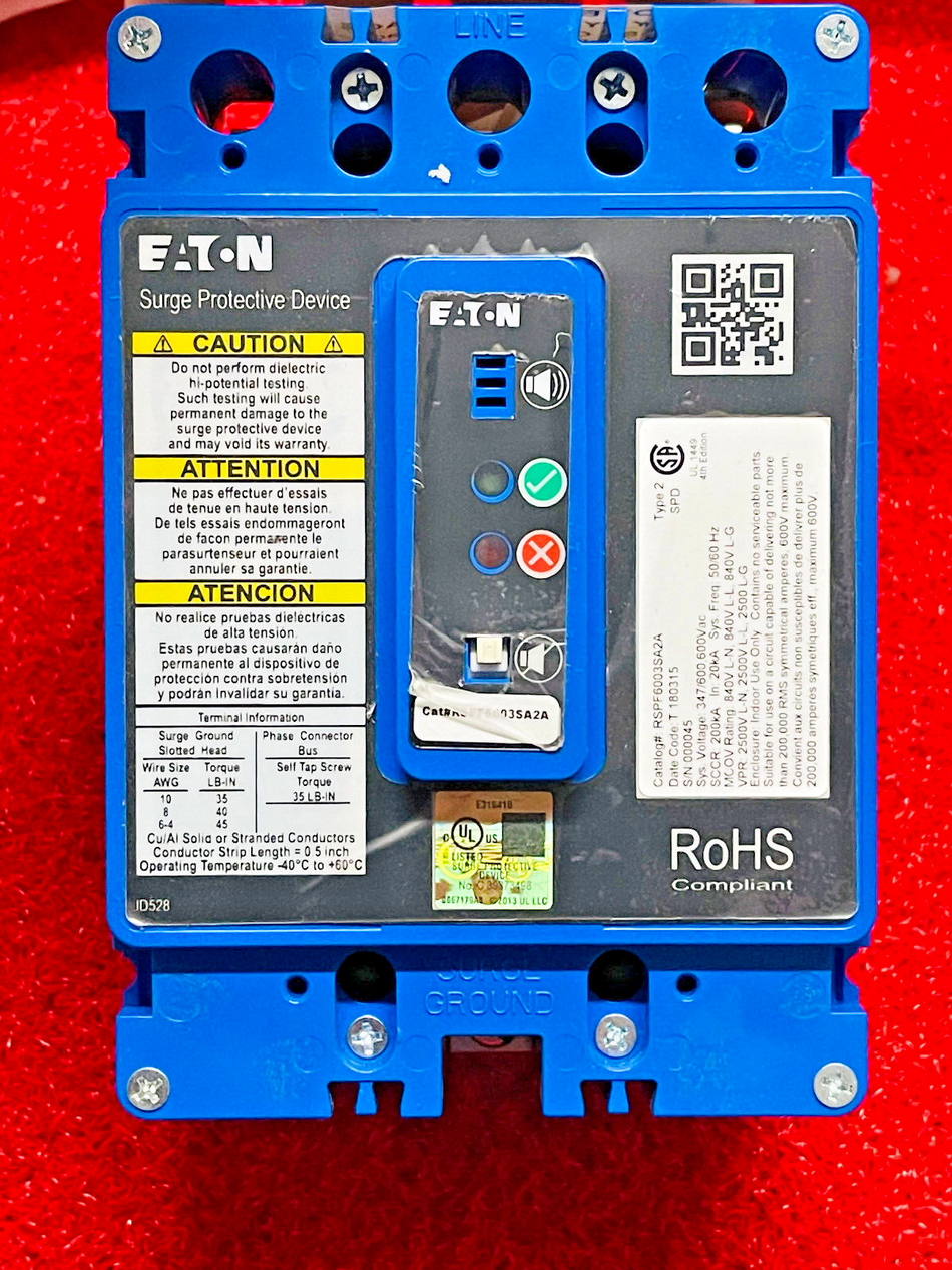 Eaton RSPF6003SA2A RSPF Series Surge Protection Device, Bus Mount