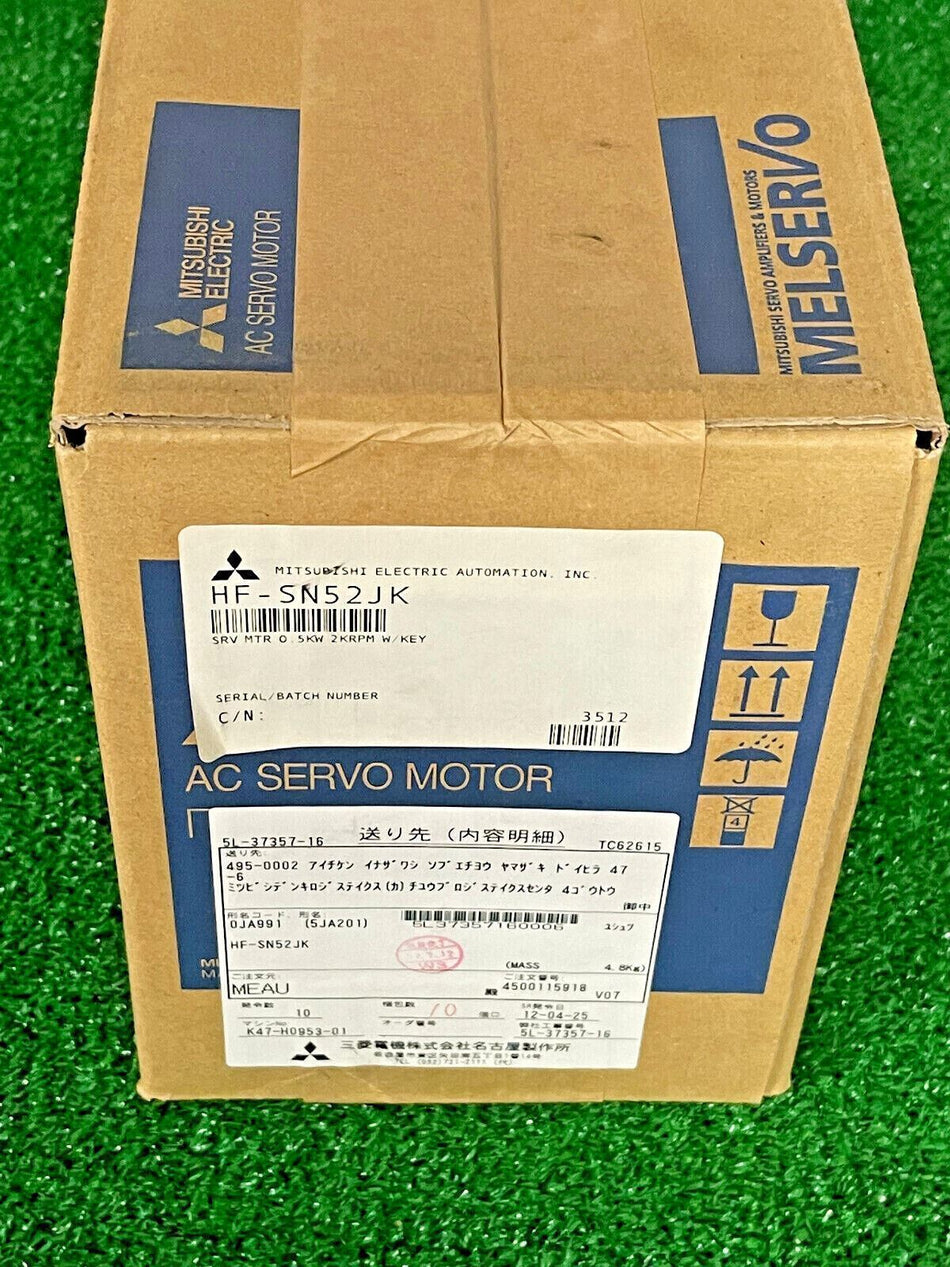 Mitsubishi Electric HF-SN52JK AC Servo Motor 0.5Kw 2KRPM W/Key HFSN52JK