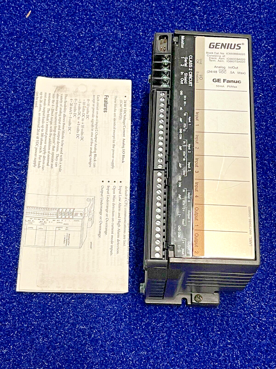 GE Fanuc IC660EBA020P Genius Analog Block Electrical Module