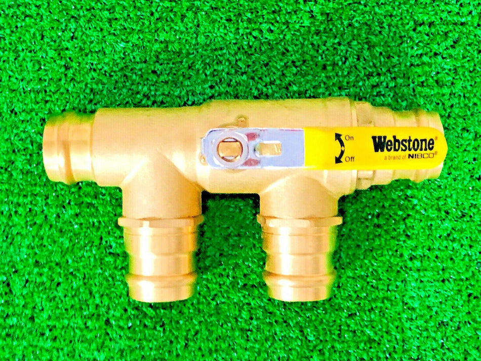 Webstone Nibco H-88655 1-1/4" x 1-1/4" Brass Ball Valve With Reversible Handle
