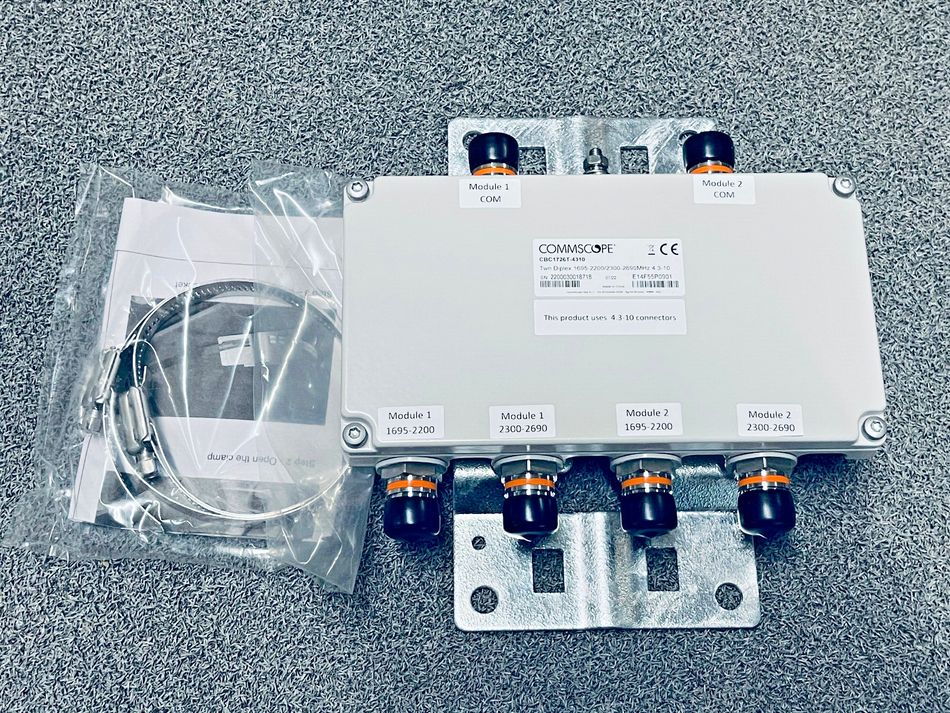 Commscope CBC1726T-4310 Twin Diplexer E14F55P0901, 1695-2200/2300-2690 MHz