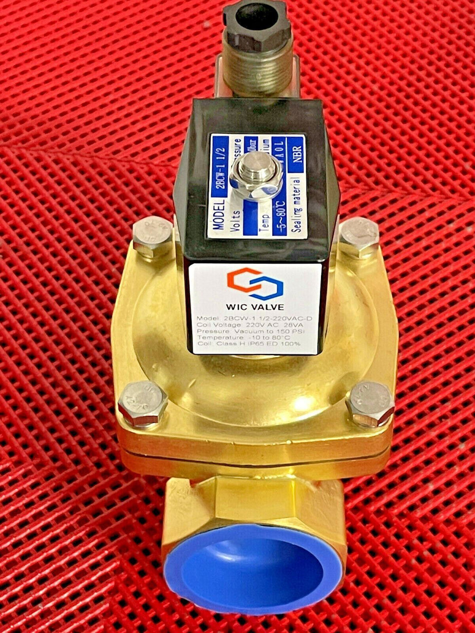 WIC Valve 1.5" Inch Brass Zero Differential Solenoid Valve,2BCW-1 1/2-220VAC-D